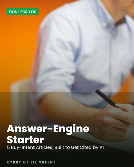 Answer-Engine Starter — 5 buy-intent Q&A articles built to get cited by AI search engines