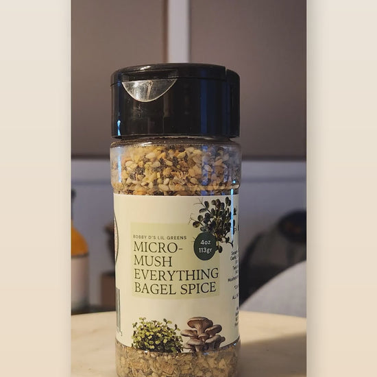 Organic microgreen and mushroom everything bagel spice product reel