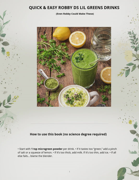 10 Easy Microgreen Drink Recipes eBook - Under 5 Minutes Each