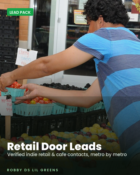 Retail Door Leads — vetted indie retail and cafe contacts, metro by metro